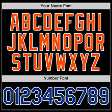 Load image into Gallery viewer, Custom Black Royal-Orange Two-Button Unisex Softball Jersey