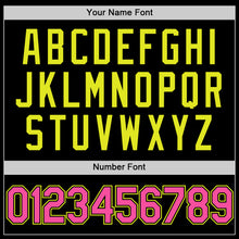 Load image into Gallery viewer, Custom Black Pink-Neon Yellow Two-Button Unisex Softball Jersey