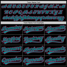 Load image into Gallery viewer, Custom Black Pink-Teal Two-Button Unisex Softball Jersey