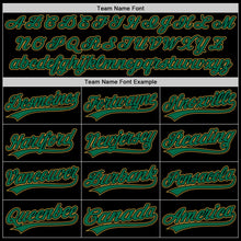 Load image into Gallery viewer, Custom Black Kelly Green-Old Gold Two-Button Unisex Softball Jersey