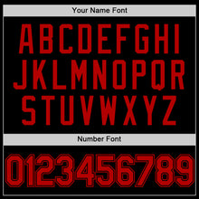 Load image into Gallery viewer, Custom Black Red Two-Button Unisex Softball Jersey