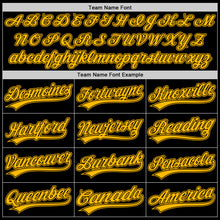 Load image into Gallery viewer, Custom Black Gold Two-Button Unisex Softball Jersey