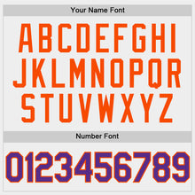 Load image into Gallery viewer, Custom White Purple-Orange Two-Button Unisex Softball Jersey