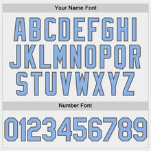 Load image into Gallery viewer, Custom White Light Blue-Steel Gray Two-Button Unisex Softball Jersey