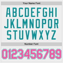 Load image into Gallery viewer, Custom White Pink-Teal Two-Button Unisex Softball Jersey