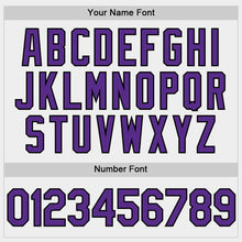 Load image into Gallery viewer, Custom White Purple-Black Two-Button Unisex Softball Jersey