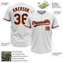 Load image into Gallery viewer, Custom White Black-Orange Two-Button Unisex Softball Jersey