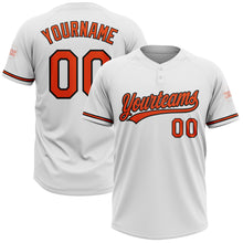 Load image into Gallery viewer, Custom White Orange-Black Two-Button Unisex Softball Jersey