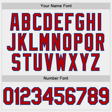 Load image into Gallery viewer, Custom White Red-Royal Two-Button Unisex Softball Jersey