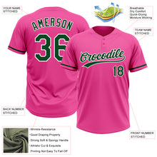 Load image into Gallery viewer, Custom Pink Green-White Two-Button Unisex Softball Jersey