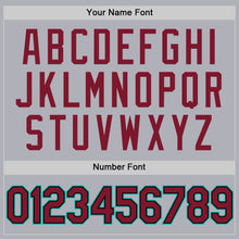 Load image into Gallery viewer, Custom Gray Crimson Black-Aqua Two-Button Unisex Softball Jersey