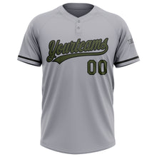 Load image into Gallery viewer, Custom Gray Olive-Black Two-Button Unisex Softball Jersey