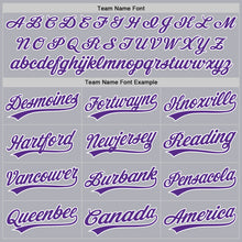 Load image into Gallery viewer, Custom Gray Purple-White Two-Button Unisex Softball Jersey