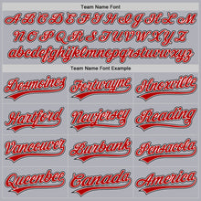 Load image into Gallery viewer, Custom Gray Red-Black Two-Button Unisex Softball Jersey