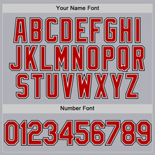 Load image into Gallery viewer, Custom Gray Red-Black Two-Button Unisex Softball Jersey