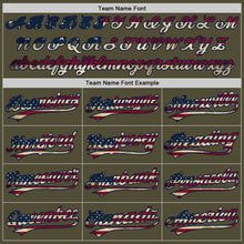 Load image into Gallery viewer, Custom Olive Vintage USA Flag-Navy Salute To Service Two-Button Unisex Softball Jersey