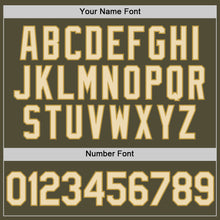 Load image into Gallery viewer, Custom Olive Cream-Old Gold Salute To Service Two-Button Unisex Softball Jersey