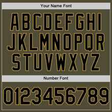 Load image into Gallery viewer, Custom Olive Black-Old Gold Salute To Service Two-Button Unisex Softball Jersey