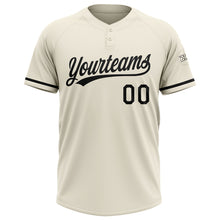 Load image into Gallery viewer, Custom Cream Black Two-Button Unisex Softball Jersey