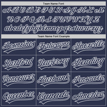 Load image into Gallery viewer, Custom Navy Light Blue-White Two-Button Unisex Softball Jersey