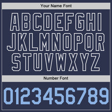 Load image into Gallery viewer, Custom Navy Light Blue-White Two-Button Unisex Softball Jersey