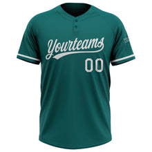 Load image into Gallery viewer, Custom Teal White Two-Button Unisex Softball Jersey