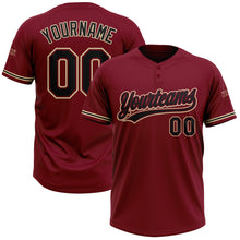 Load image into Gallery viewer, Custom Crimson Black-City Cream Two-Button Unisex Softball Jersey