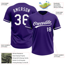 Load image into Gallery viewer, Custom Purple White Two-Button Unisex Softball Jersey