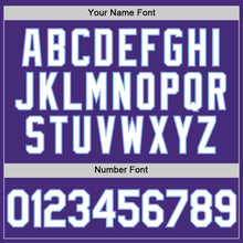 Load image into Gallery viewer, Custom Purple White-Light Blue Two-Button Unisex Softball Jersey