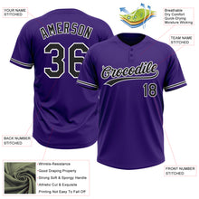 Load image into Gallery viewer, Custom Purple Black-White Two-Button Unisex Softball Jersey