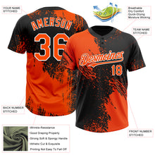 Load image into Gallery viewer, Custom Orange Black-White 3D Pattern Abstract Brush Stroke Two-Button Unisex Softball Jersey