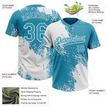 Load image into Gallery viewer, Custom White Panther Blue 3D Pattern Abstract Brush Stroke Two-Button Unisex Softball Jersey