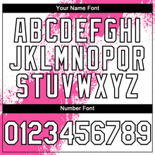 Load image into Gallery viewer, Custom Pink White-Black 3D Pattern Abstract Brush Stroke Two-Button Unisex Softball Jersey