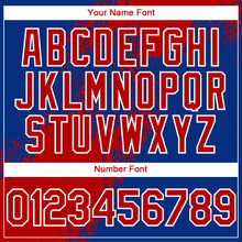 Load image into Gallery viewer, Custom Red Royal-White 3D Pattern Abstract Brush Stroke Two-Button Unisex Softball Jersey