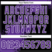 Load image into Gallery viewer, Custom Purple Black-White 3D Pattern Abstract Brush Stroke Two-Button Unisex Softball Jersey