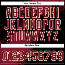 Load image into Gallery viewer, Custom Crimson Black-Cream 3D Pattern Abstract Brush Stroke Two-Button Unisex Softball Jersey