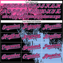 Load image into Gallery viewer, Custom Black Pink-Light Blue 3D Pattern Abstract Brush Stroke Two-Button Unisex Softball Jersey