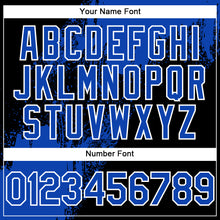 Load image into Gallery viewer, Custom Black Thunder Blue-White 3D Pattern Abstract Brush Stroke Two-Button Unisex Softball Jersey