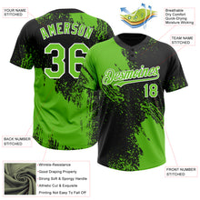 Load image into Gallery viewer, Custom Black Aurora Green-White 3D Pattern Abstract Brush Stroke Two-Button Unisex Softball Jersey