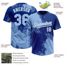 Load image into Gallery viewer, Custom Light Blue Royal-White 3D Pattern Abstract Brush Stroke Two-Button Unisex Softball Jersey