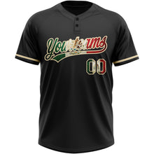 Load image into Gallery viewer, Custom Black Vintage Mexican Flag-City Cream Two-Button Unisex Softball Jersey