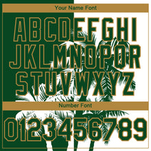 Load image into Gallery viewer, Custom White Green-Old Gold 3D Pattern Hawaii Coconut Trees Two-Button Unisex Softball Jersey