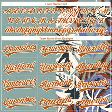 Load image into Gallery viewer, Custom Teal Texas Orange-White 3D Pattern Hawaii Tropical Palm Leaves Two-Button Unisex Softball Jersey