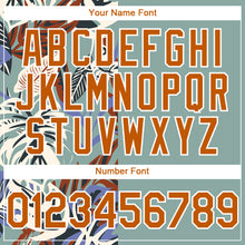 Load image into Gallery viewer, Custom Teal Texas Orange-White 3D Pattern Hawaii Tropical Palm Leaves Two-Button Unisex Softball Jersey