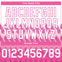 Load image into Gallery viewer, Custom White Pink 3D Pattern Lines Two-Button Unisex Softball Jersey