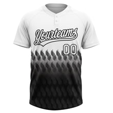 Load image into Gallery viewer, Custom White Black 3D Pattern Lines Two-Button Unisex Softball Jersey