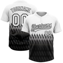 Load image into Gallery viewer, Custom White Black 3D Pattern Lines Two-Button Unisex Softball Jersey