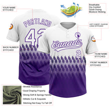 Load image into Gallery viewer, Custom White Purple 3D Pattern Lines Two-Button Unisex Softball Jersey