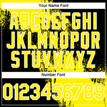 Load image into Gallery viewer, Custom Light Yellow Black-White 3D Pattern Abstract Brush Stroke Two-Button Unisex Softball Jersey