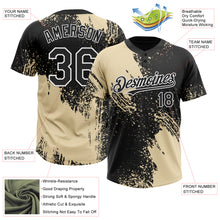 Load image into Gallery viewer, Custom Cream Black-White 3D Pattern Abstract Brush Stroke Two-Button Unisex Softball Jersey